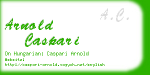 arnold caspari business card